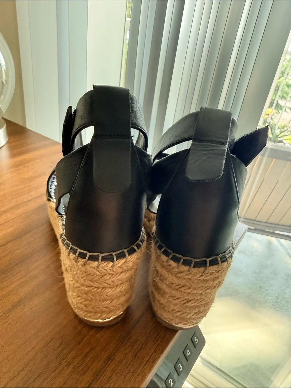 Black Espadrille Platform Sandals Franco Sarto excellent condition size 8